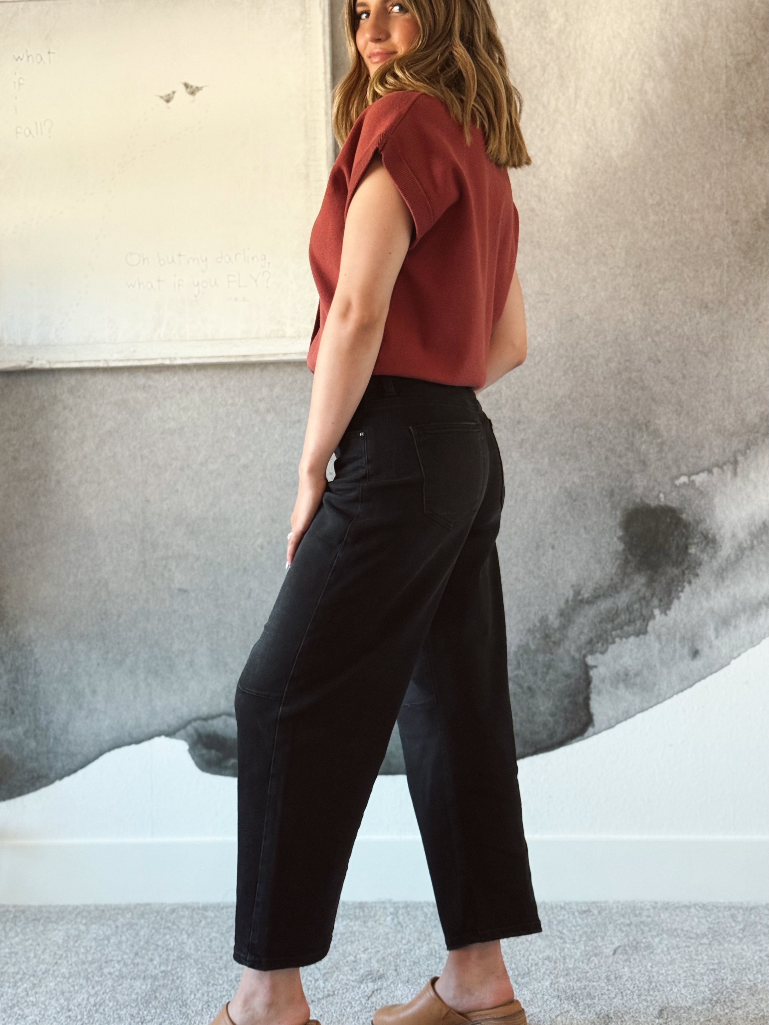 [RISEN] Britton Jean - BLACK - Storetradenest BARREL JEAN