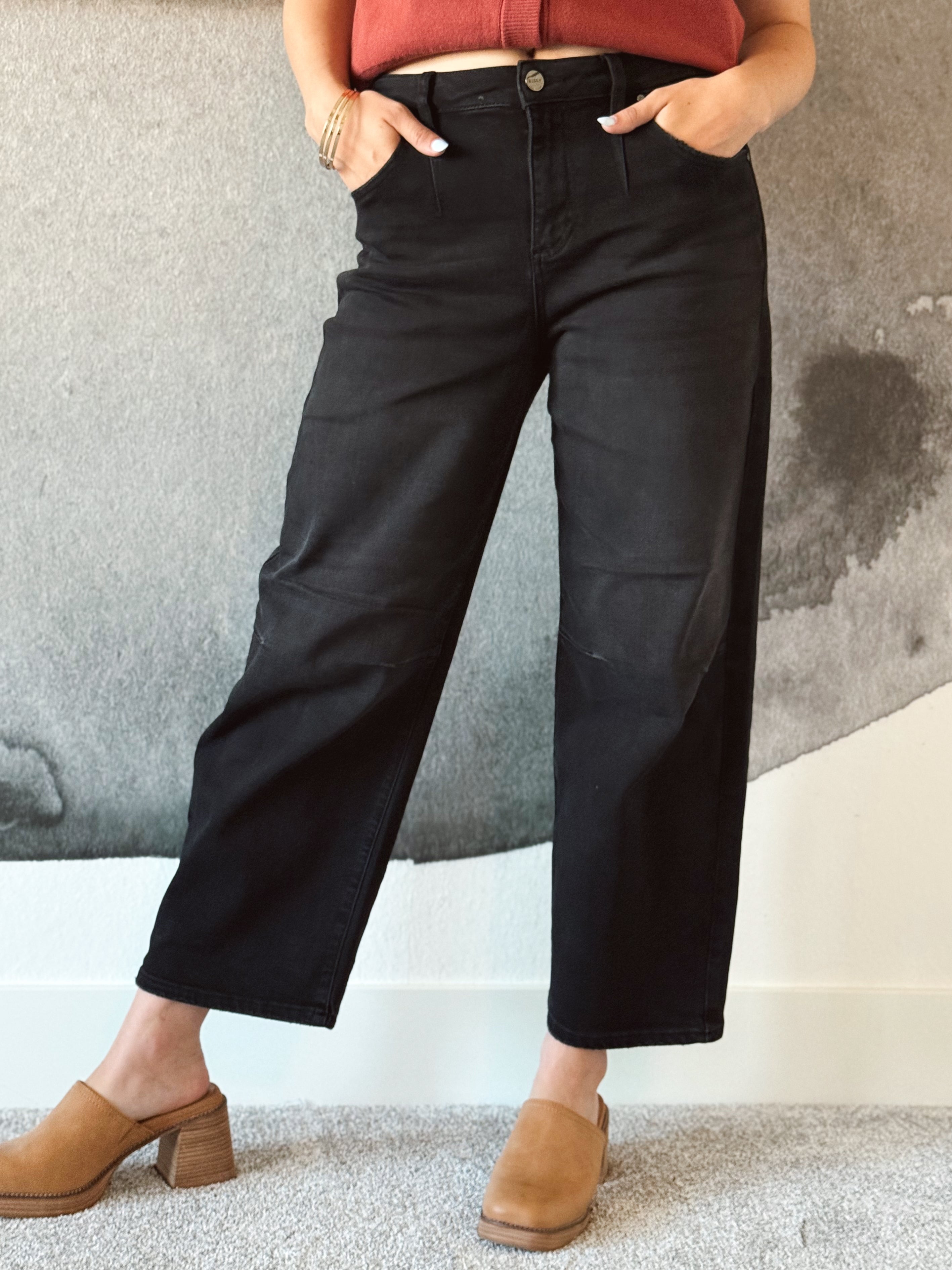 [RISEN] Britton Jean - BLACK - Storetradenest BARREL JEAN