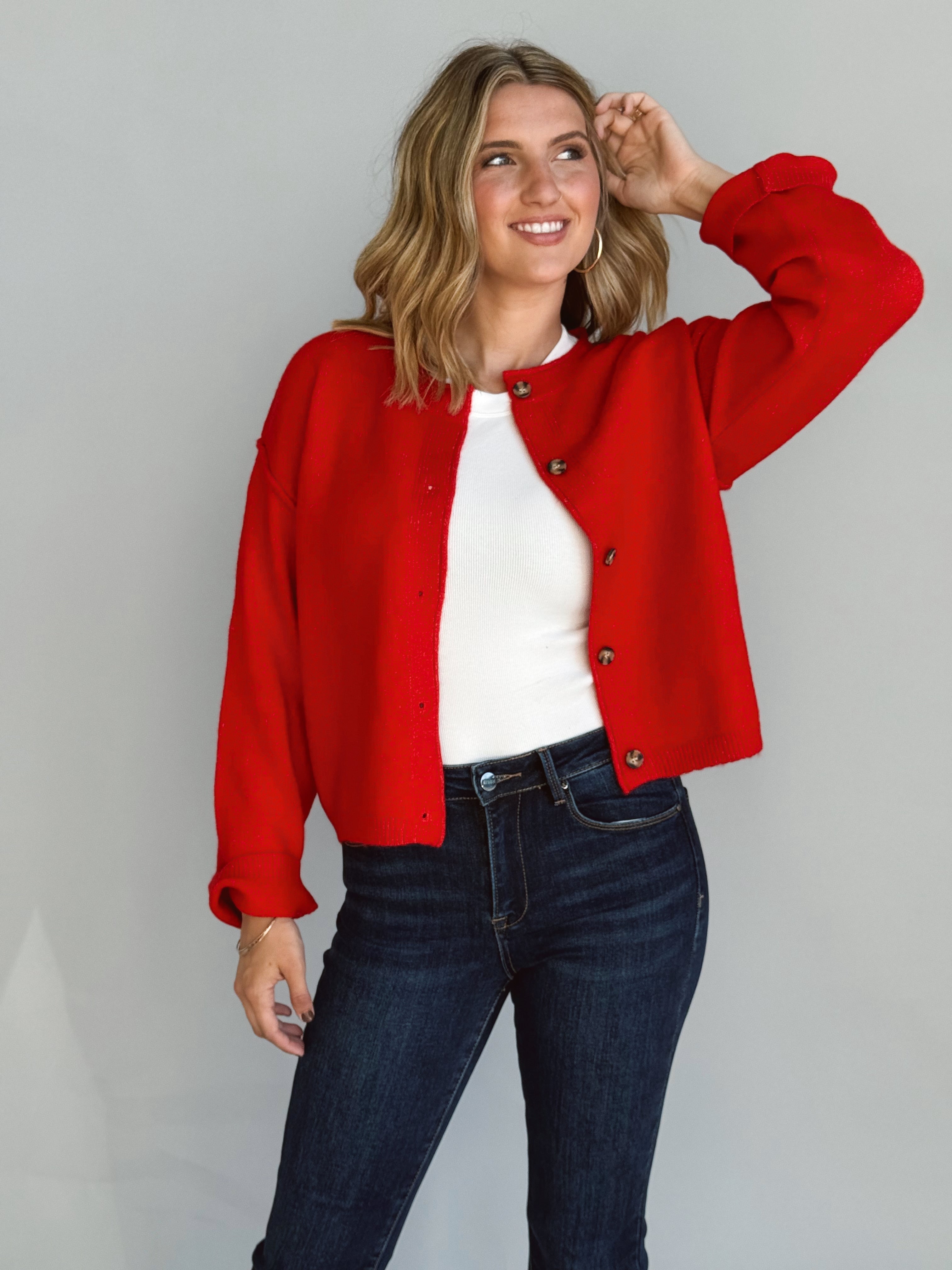 Salem Cardigan - RED - Storetradenest Cardigan
