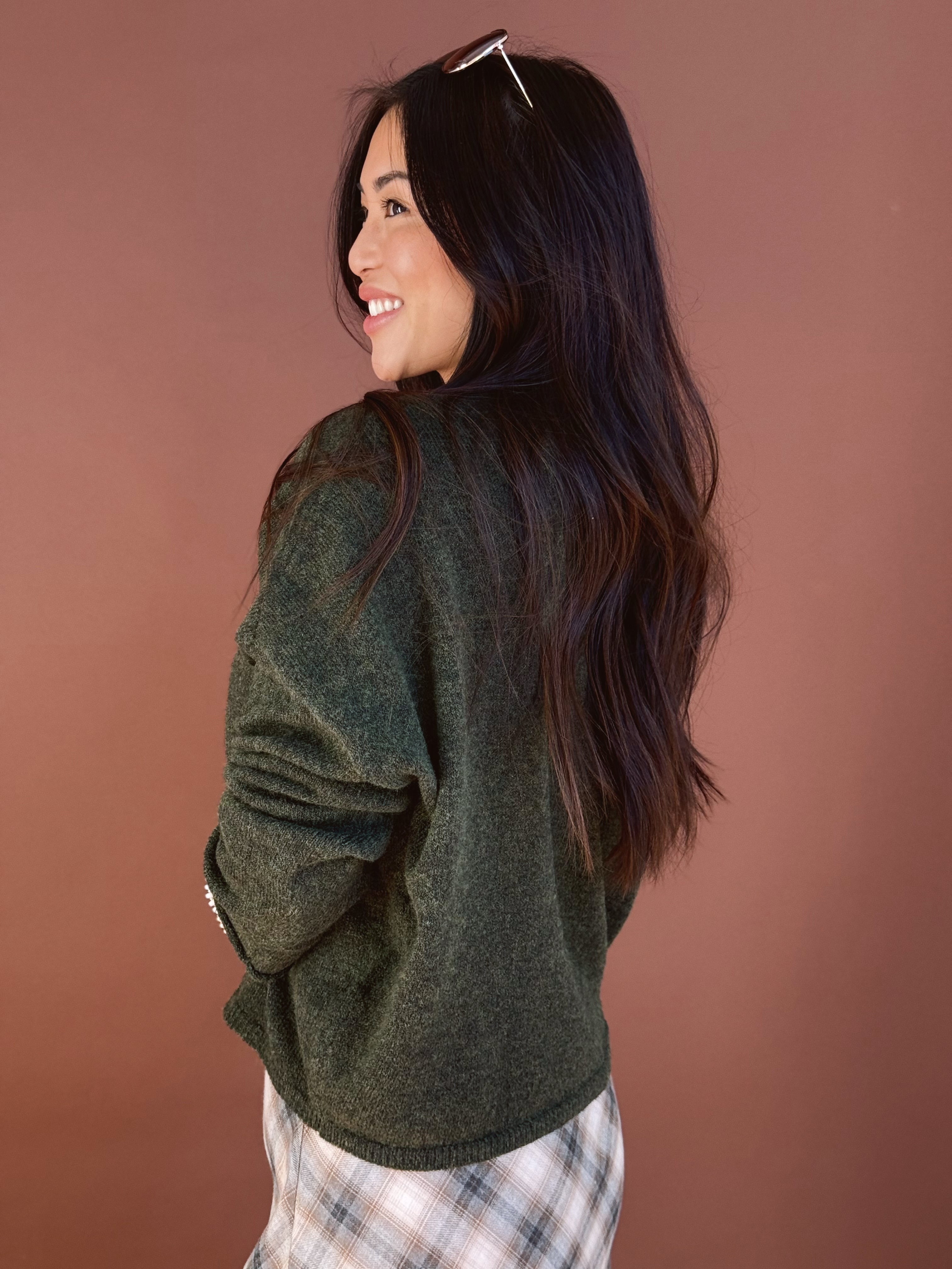 Simone Cardigan - HUNTER GREEN - Storetradenest Cardigan