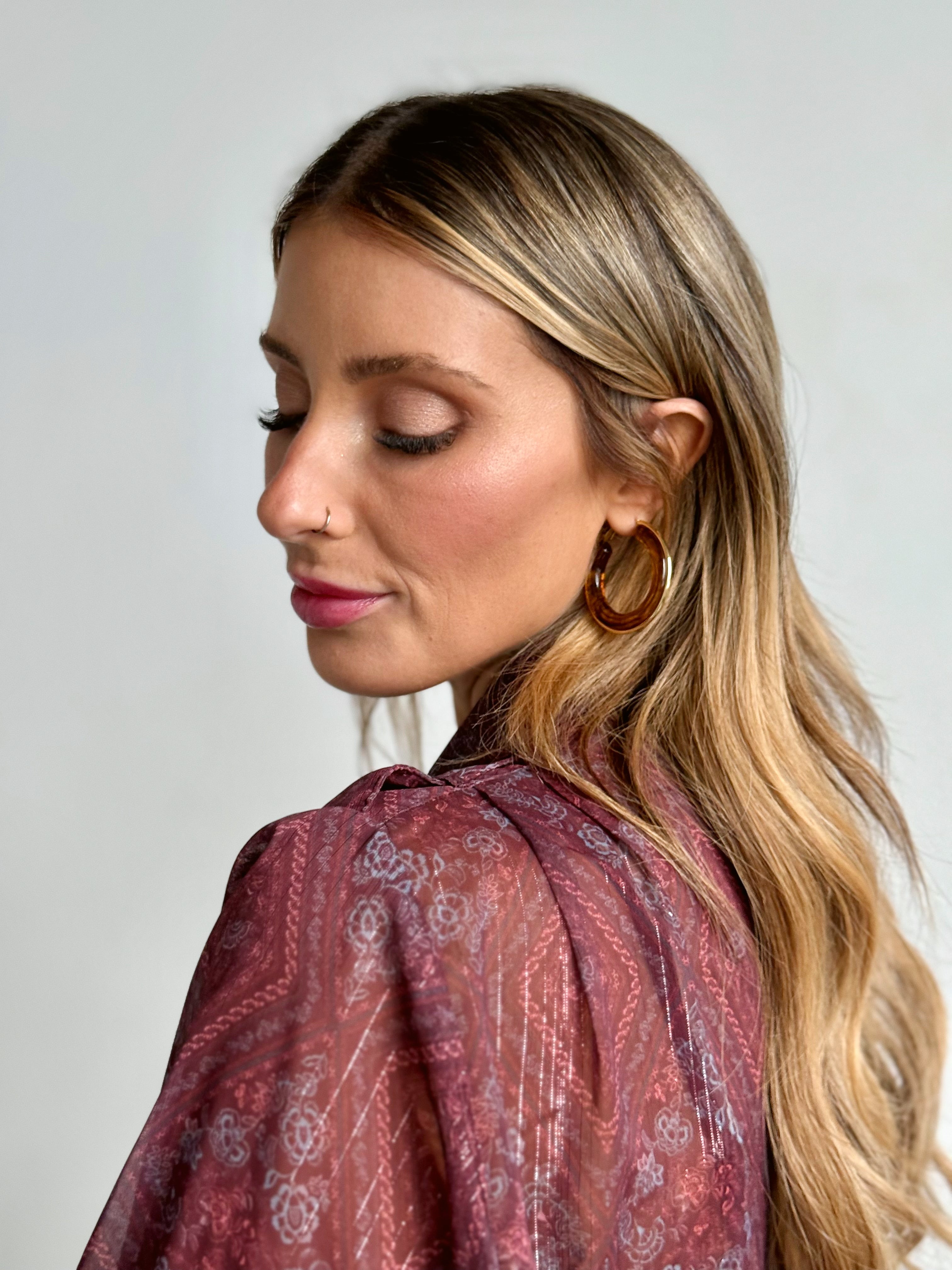 Sundown Hoop Earrings - BROWN - Storetradenest EARRINGS