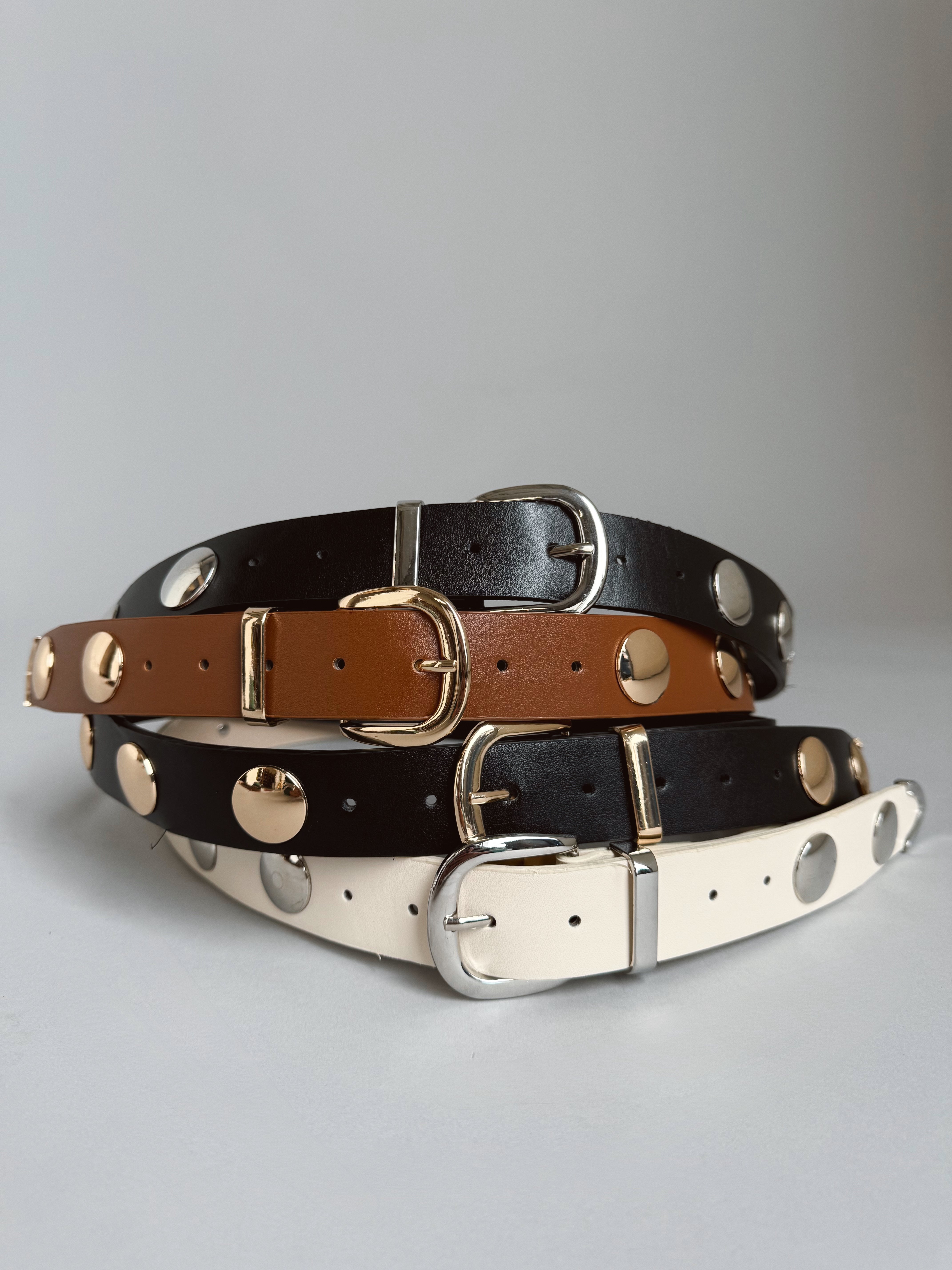 The Daily Grind Studded Belt - SILVER - Storetradenest Belts