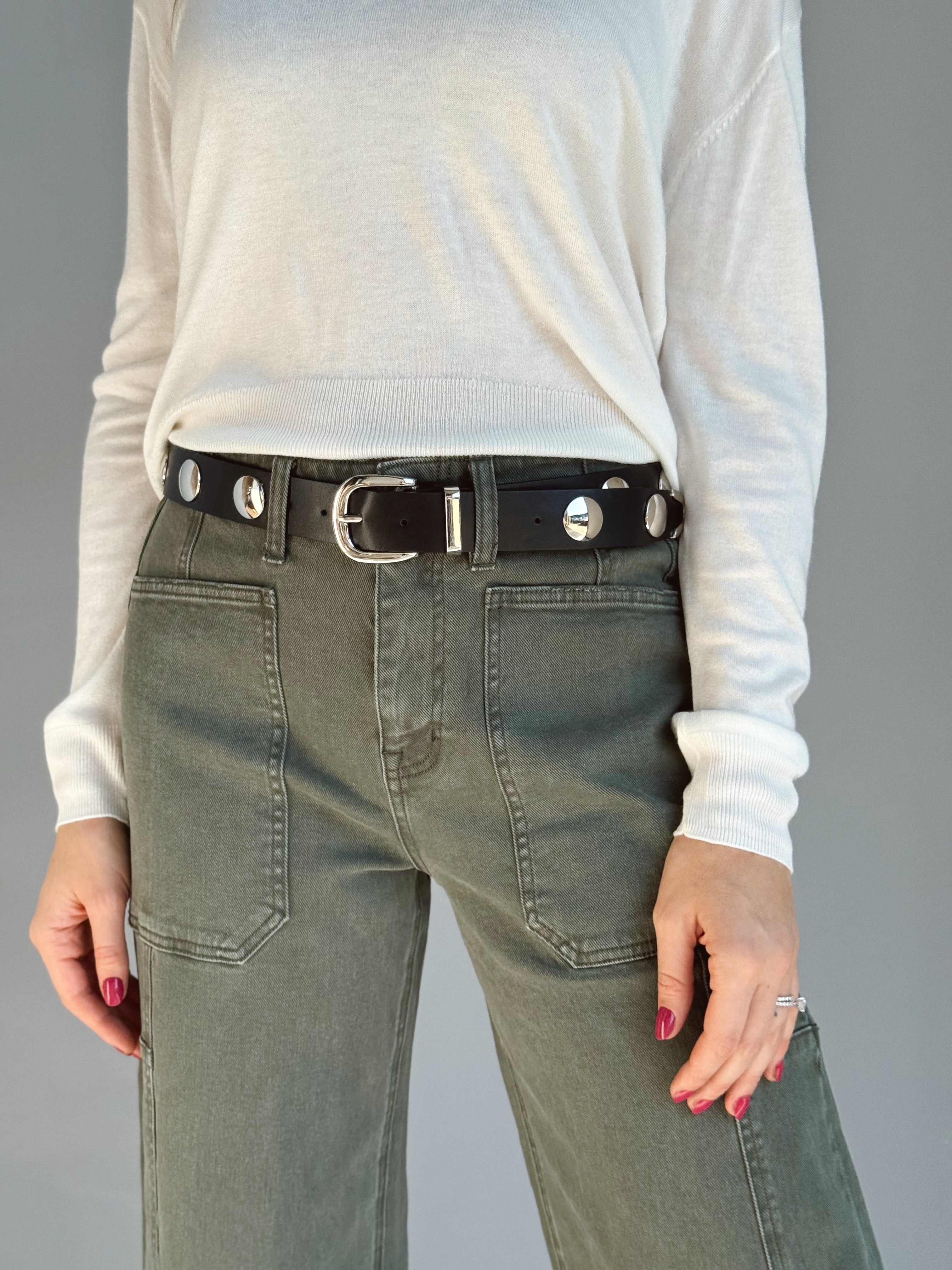 The Daily Grind Studded Belt - SILVER - Storetradenest Belts