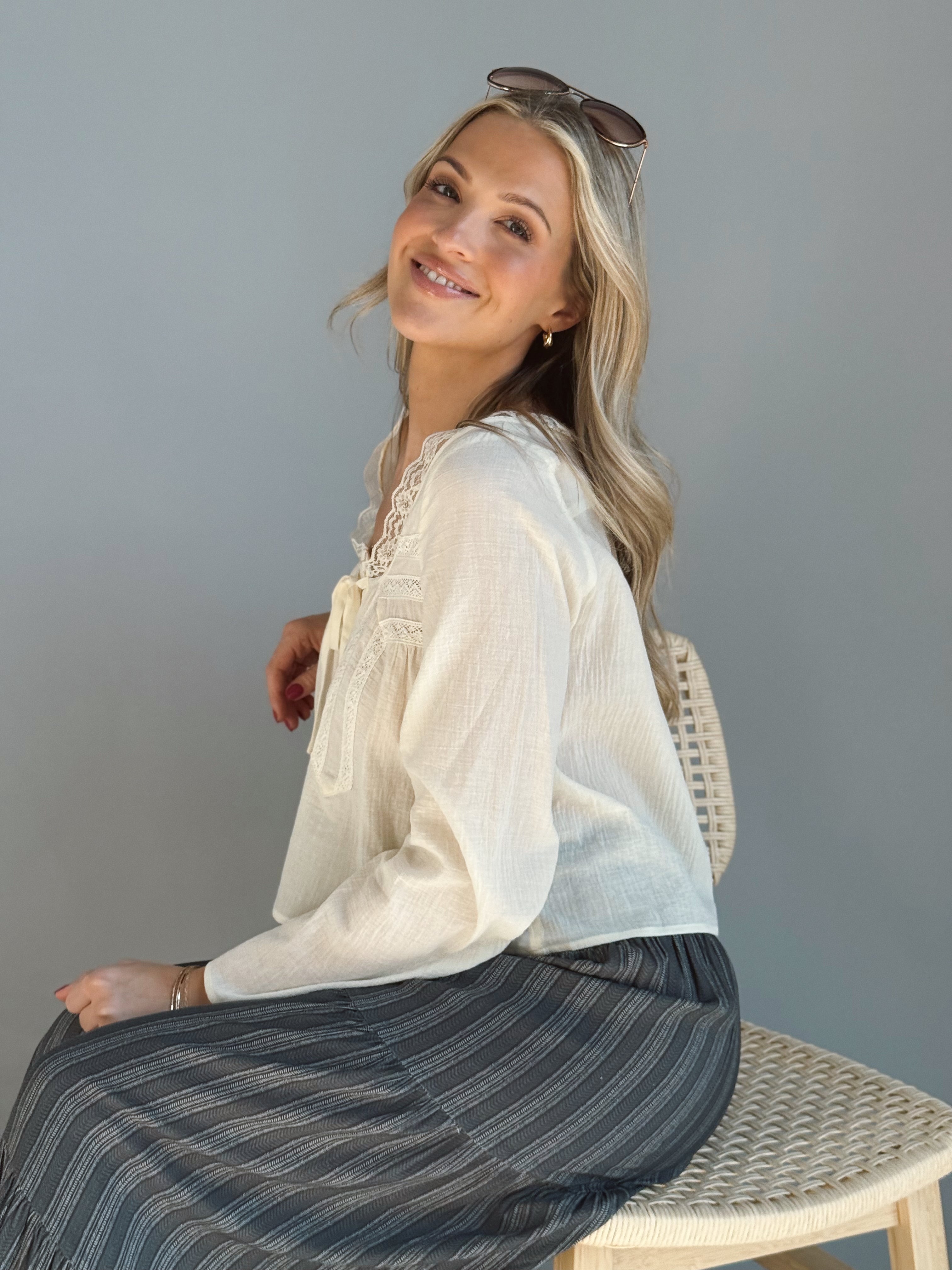 Vanilla Bean Blouse - CREAM - Storetradenest BLOUSE