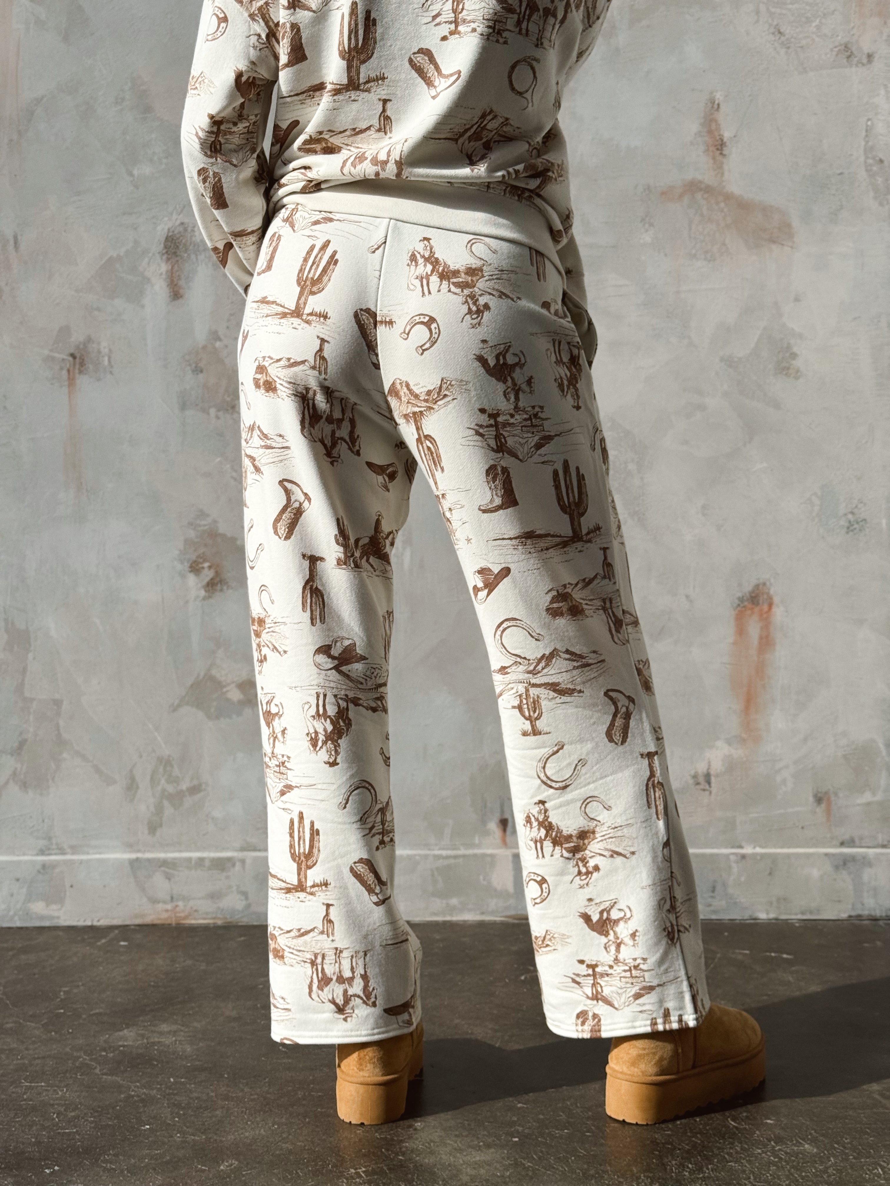 Western Dreams Sweatpants - CREAM - Storetradenest Sweatpants