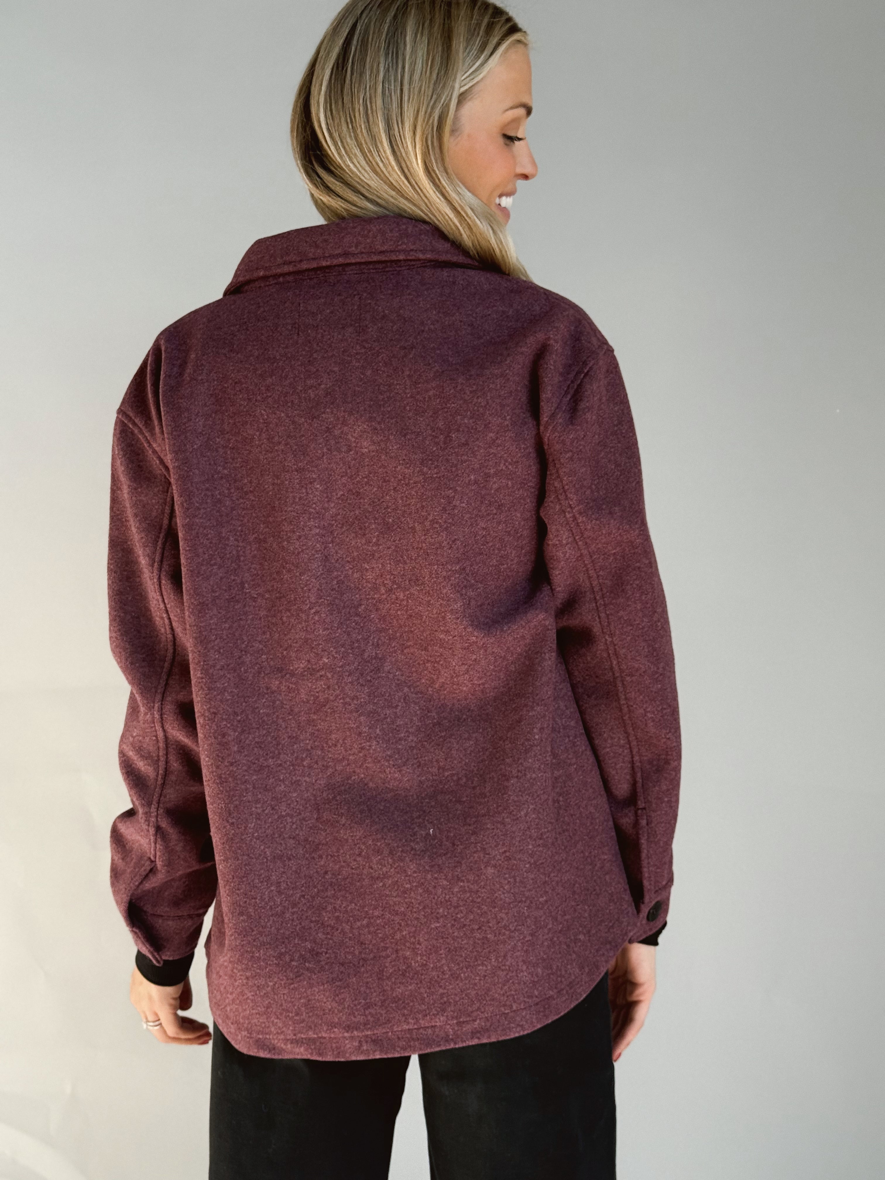 Willows House Blend Shacket - BURGUNDY - Storetradenest JACKET