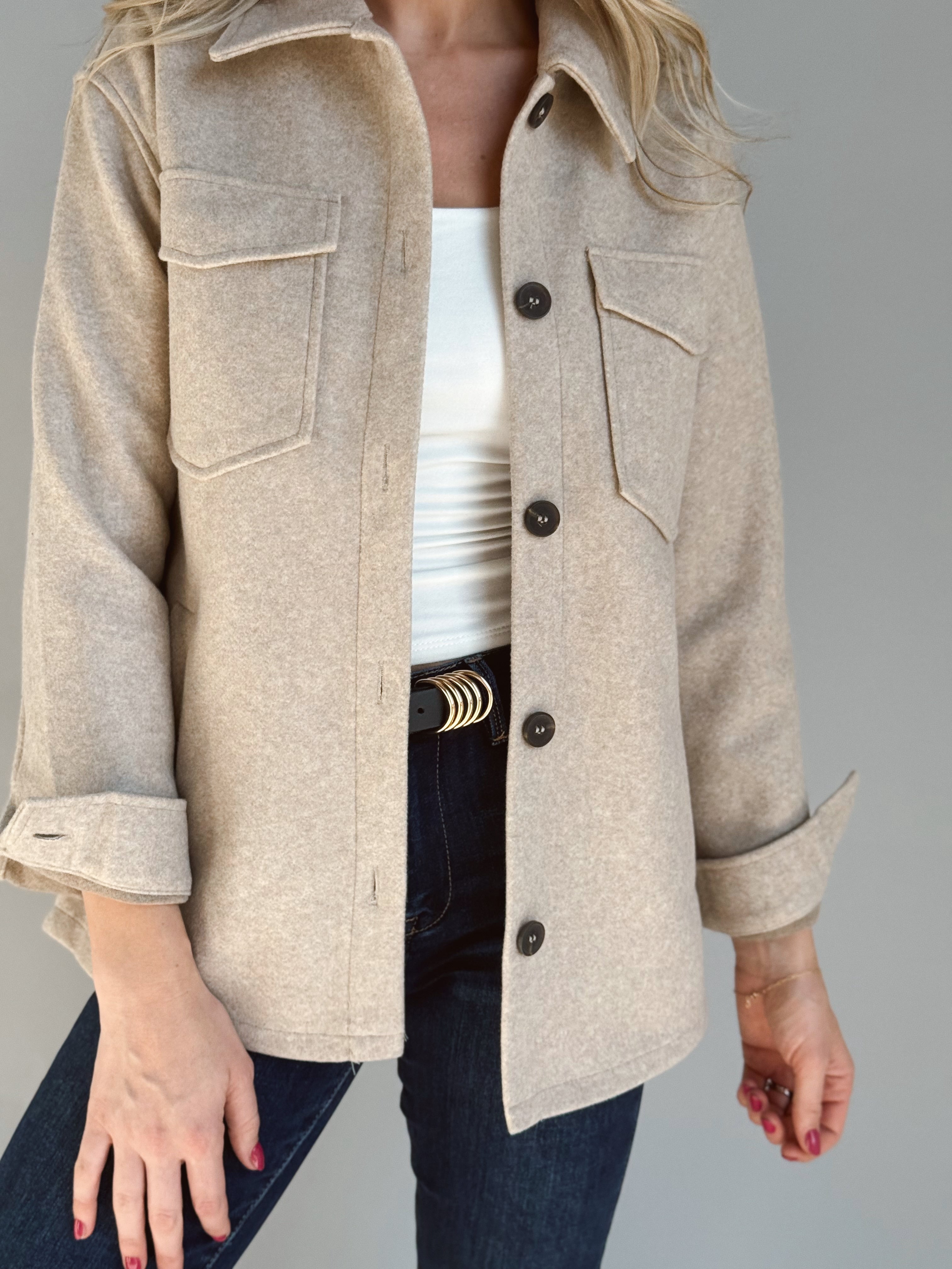 Willows House Blend Shacket - OATMEAL - Storetradenest JACKET